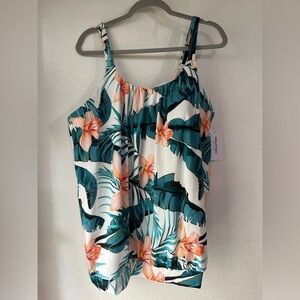 FullFitall swim top size 20 NWT tankini floral print plus size woman